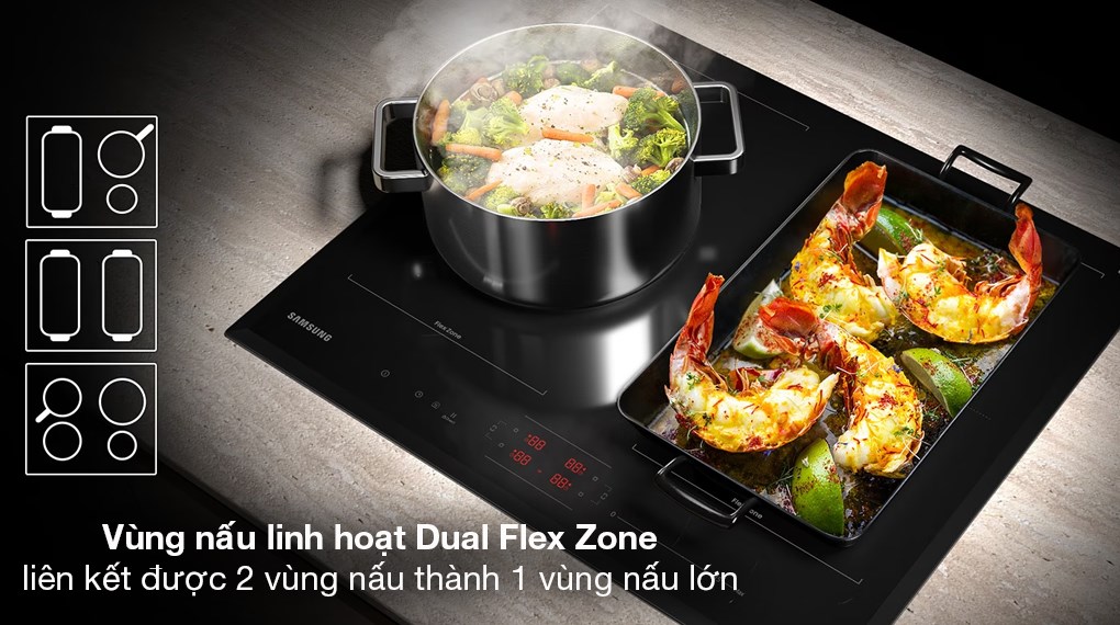 Công nghệ vùng nấu linh hoạt Dual Flex Zone