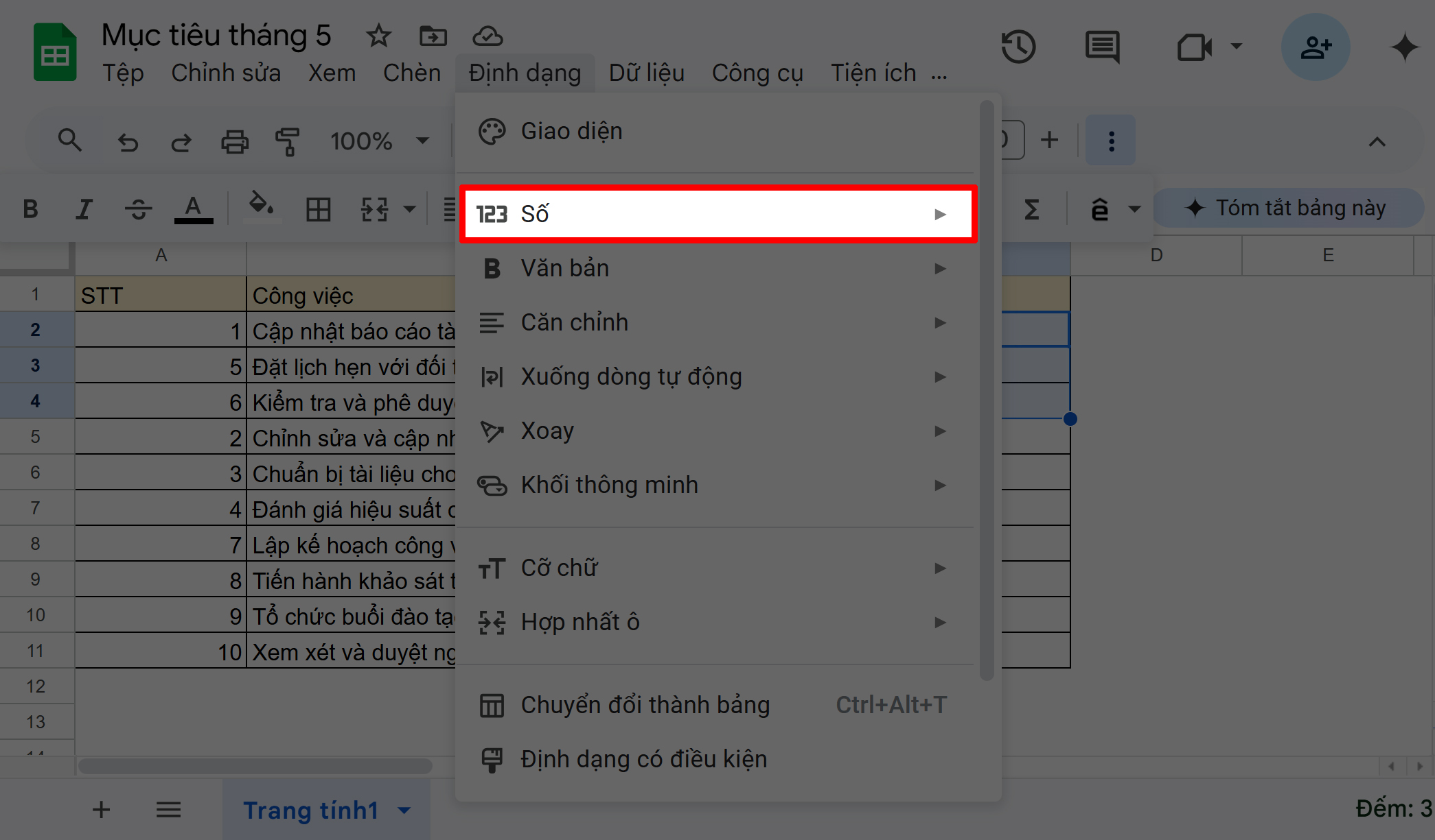 Cách sửa lỗi định dạng ngày tháng trong Google Sheet