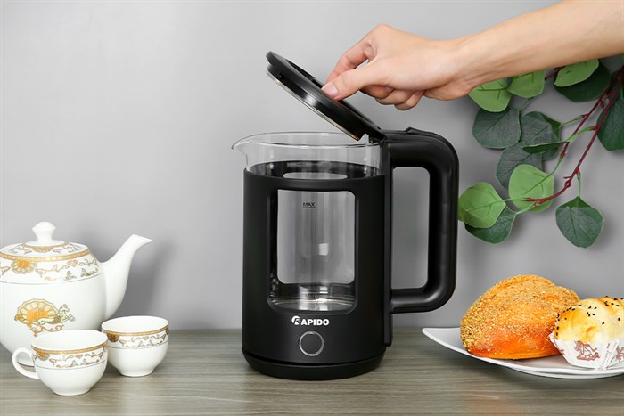 Bình đun siêu tốc Rapido 1.7 lít RK1715B trang bị nhiều tính năng an toàn