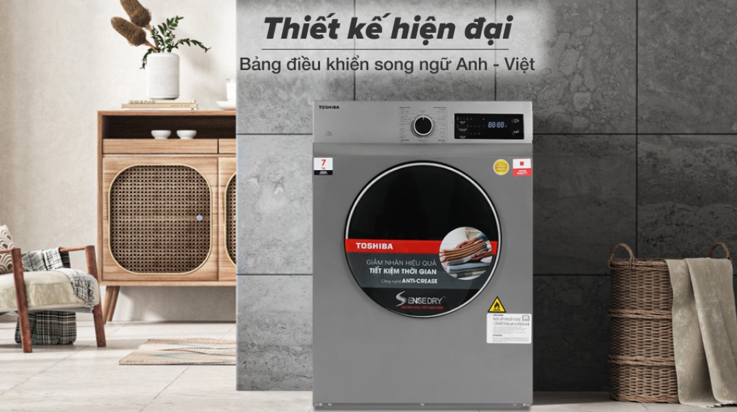 Máy sấy Toshiba thiết kế hiện đại