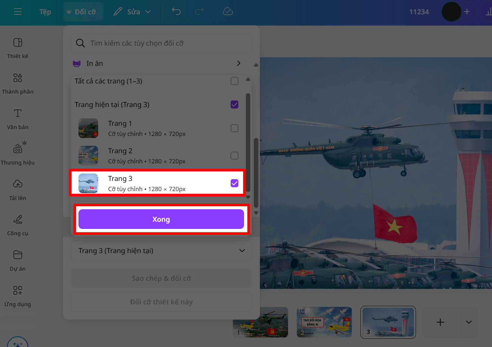 Cách đổi cỡ từng trang trong Canva Cách đổi cỡ từng trang trong Canva