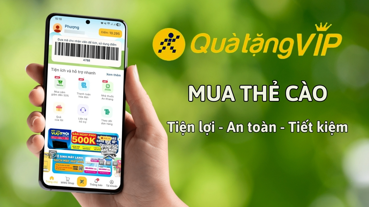 Cách mua mã thẻ cào điện thoại trên Quà tặng VIP Cách mua mã thẻ cào điện thoại trên Quà tặng VIP