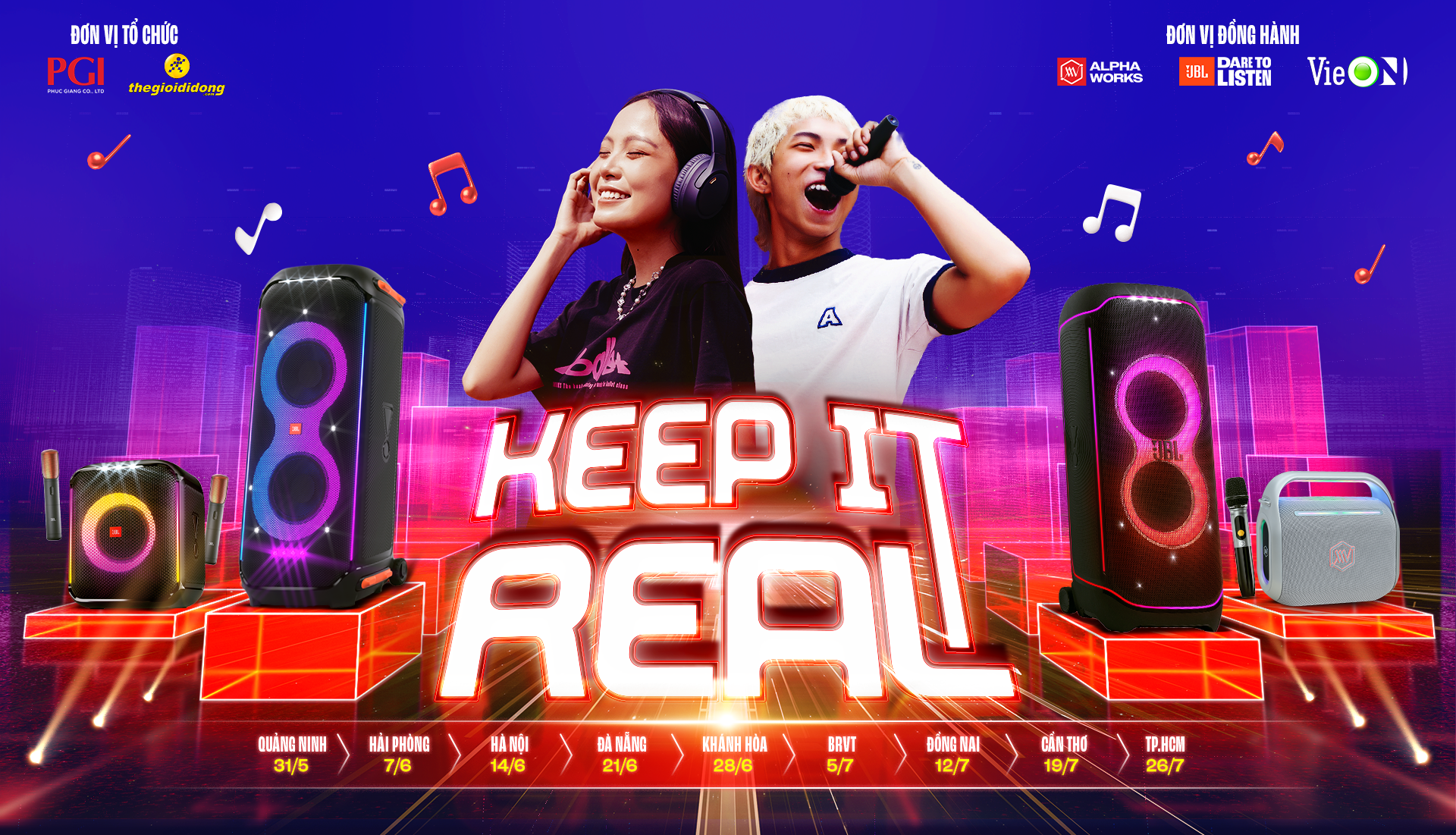 Lịch trình dự kiến sẽ diễn ra sự kiện Keep It Real tại 9 tỉnh thành trên cả nước. Lịch trình dự kiến sẽ diễn ra sự kiện Keep It Real tại 9 tỉnh thành trên cả nước.