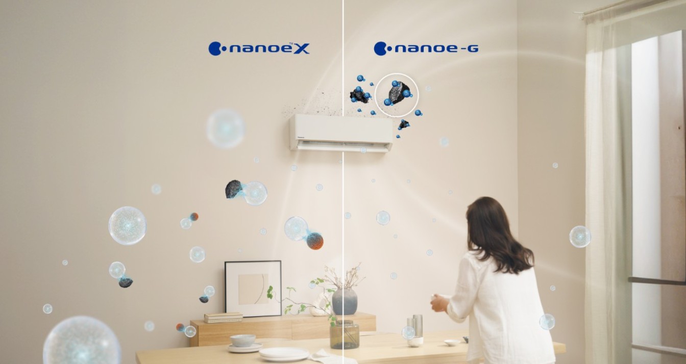 Đèn báo kết hợp cùng công nghệ lọc nanoe™ X và nanoe-G để loại bỏ bụi, mùi, vi khuẩn hiệu quả