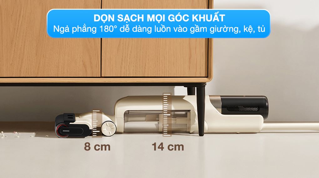 Máy hút bụi lau nhà Mova K30 thiết kế gọn nhẹ, dễ di chuyển, làm sạch linh hoạt