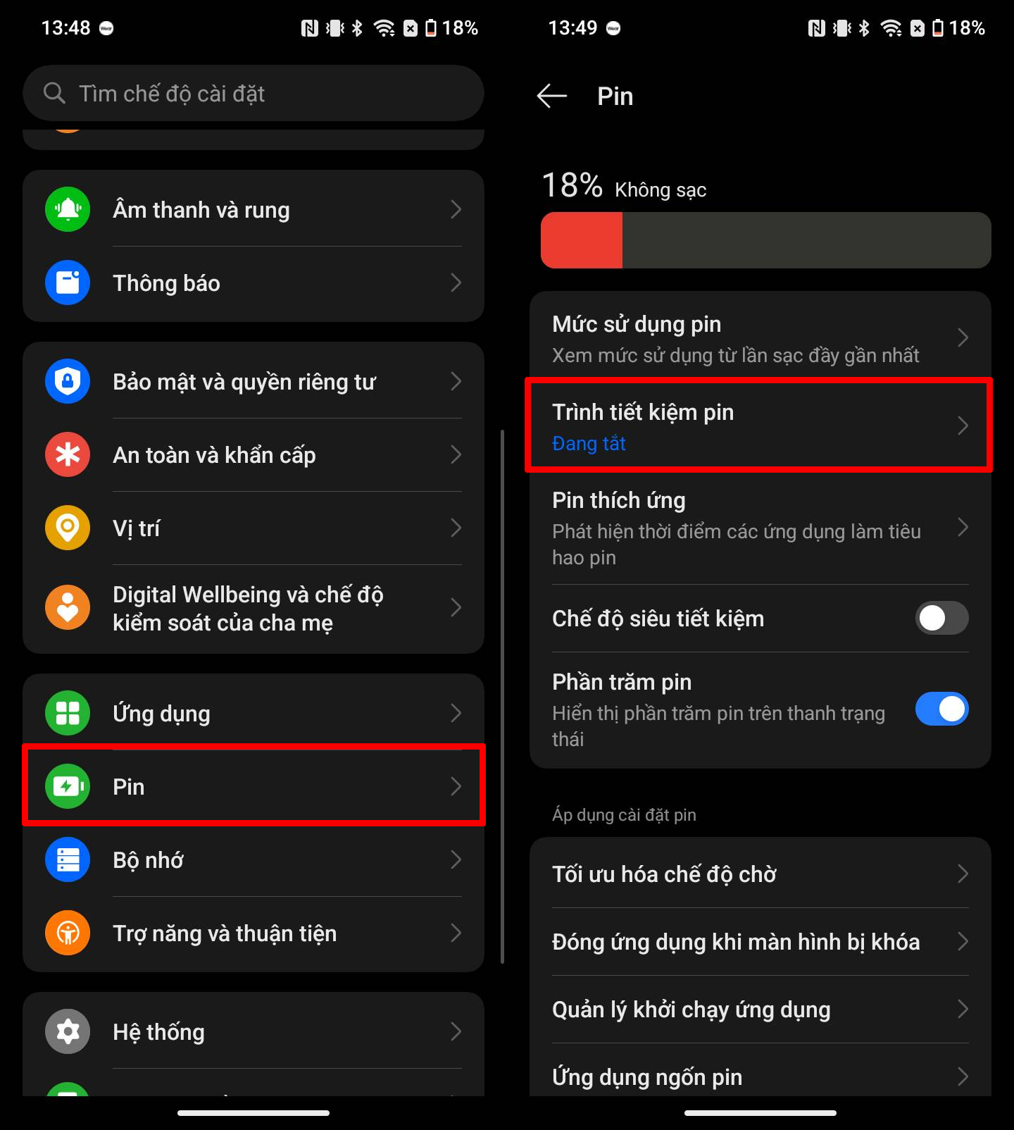 Cách bật tiết kiệm pin trên realme C71 