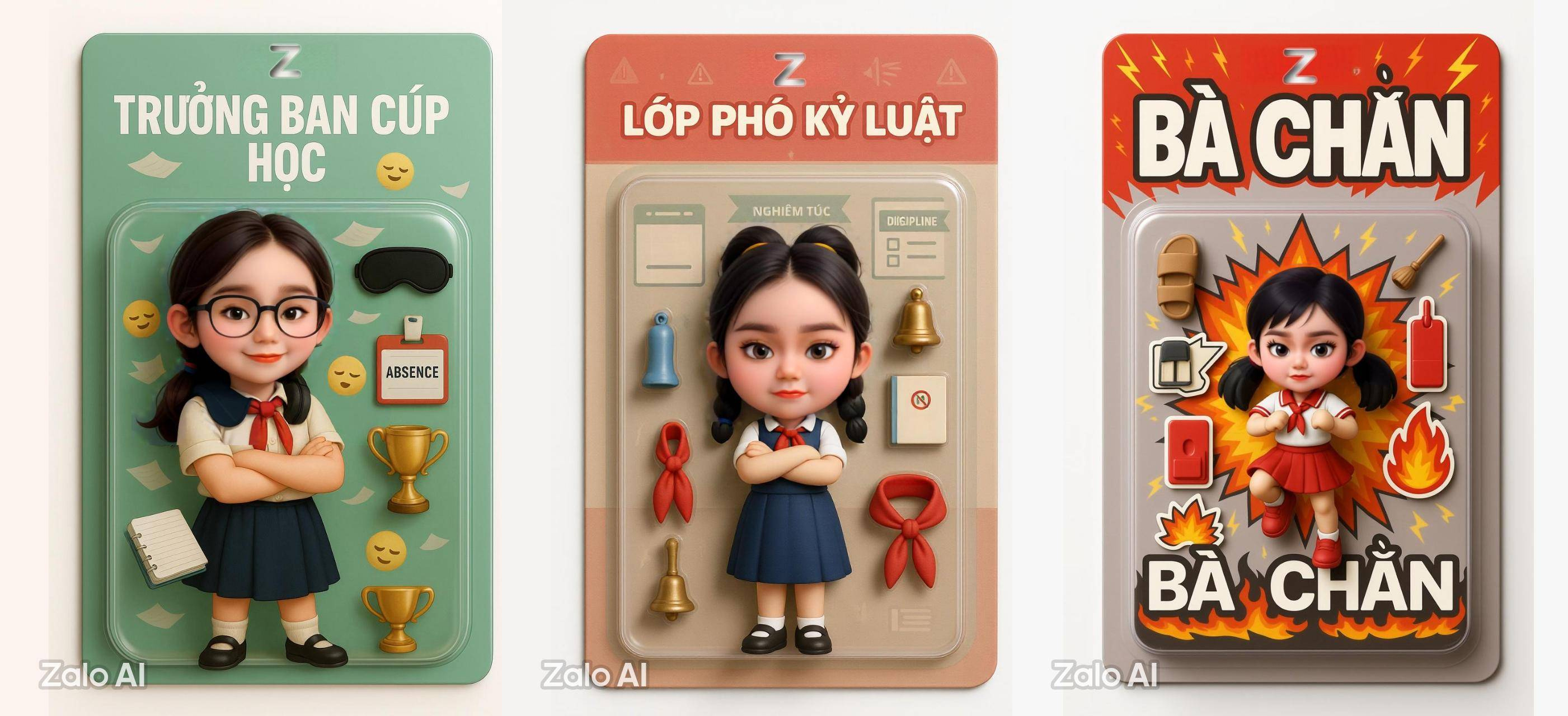 Cách tạo ảnh thẻ đồ chơi tuổi học trò bằng Zalo AI