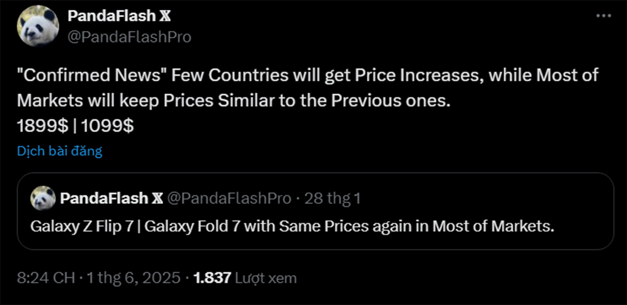 Leaker PandaFlashPro đã hé lộ thông tin này trên X/Twitter. Leaker PandaFlashPro đã hé lộ thông tin này trên X/Twitter.