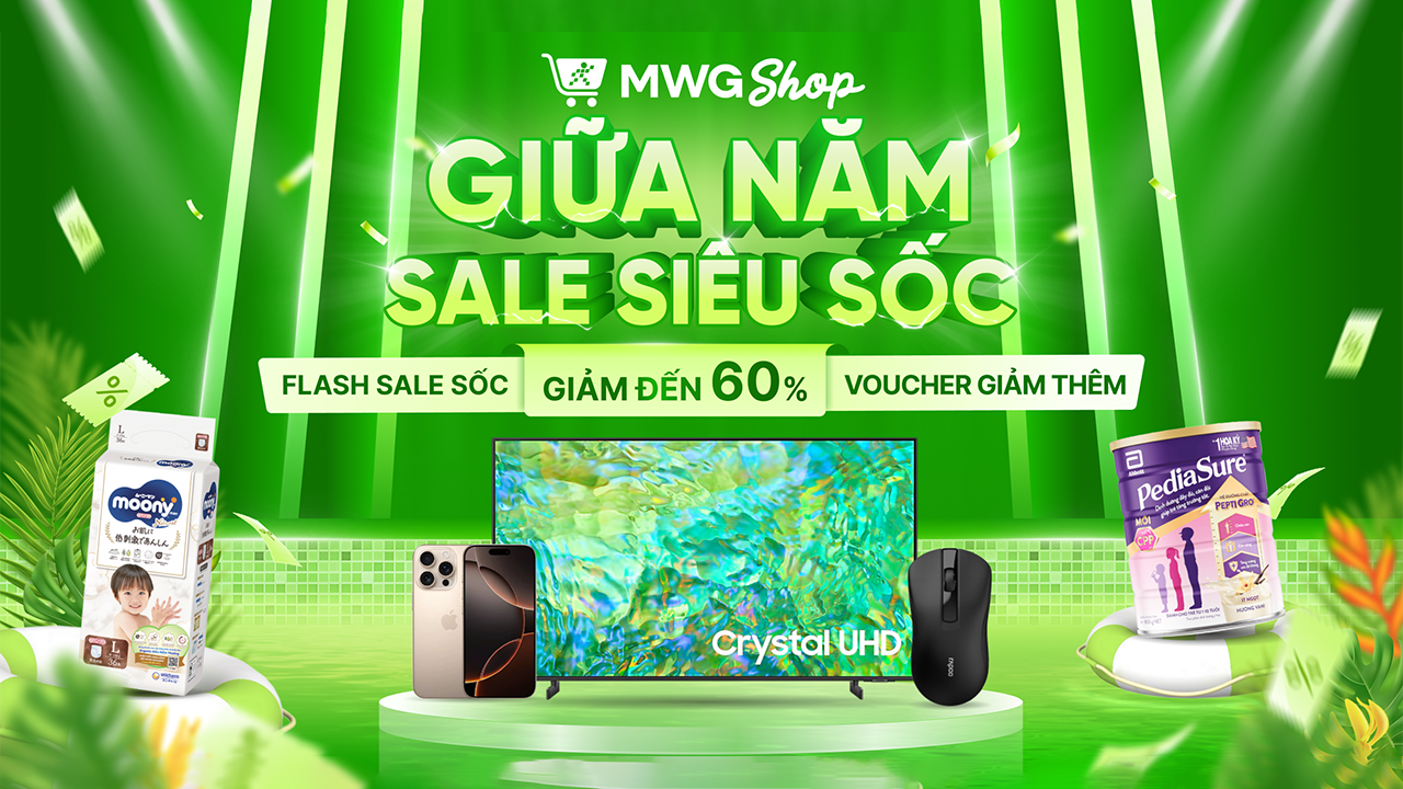 MWG Shop sale giữa năm - Cả hệ sinh thái AVAKids, TGDĐ, ĐMX, TopZone tập hợp ưu đãi tại đây MWG Shop sale giữa năm - Cả hệ sinh thái AVAKids, TGDĐ, ĐMX, TopZone tập hợp ưu đãi tại đây
