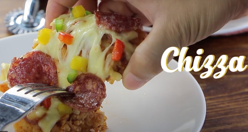 Hình minh hoạ gà rán phô mai Chizza