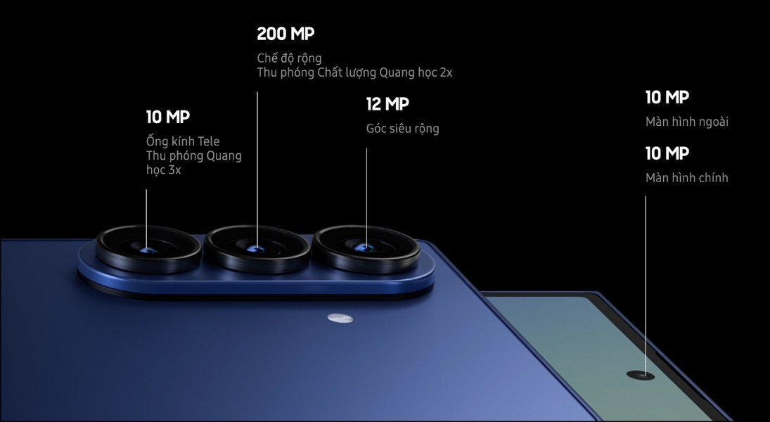Z Fold7 còn có camera tele 10MP zoom quang học 3x và camera góc siêu rộng 12MP Z Fold7 còn có camera tele 10MP zoom quang học 3x và camera góc siêu rộng 12MP