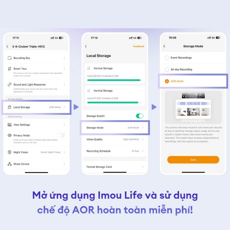 Bật chế độ AOR Mode trên Camera IMOU đơn giản
