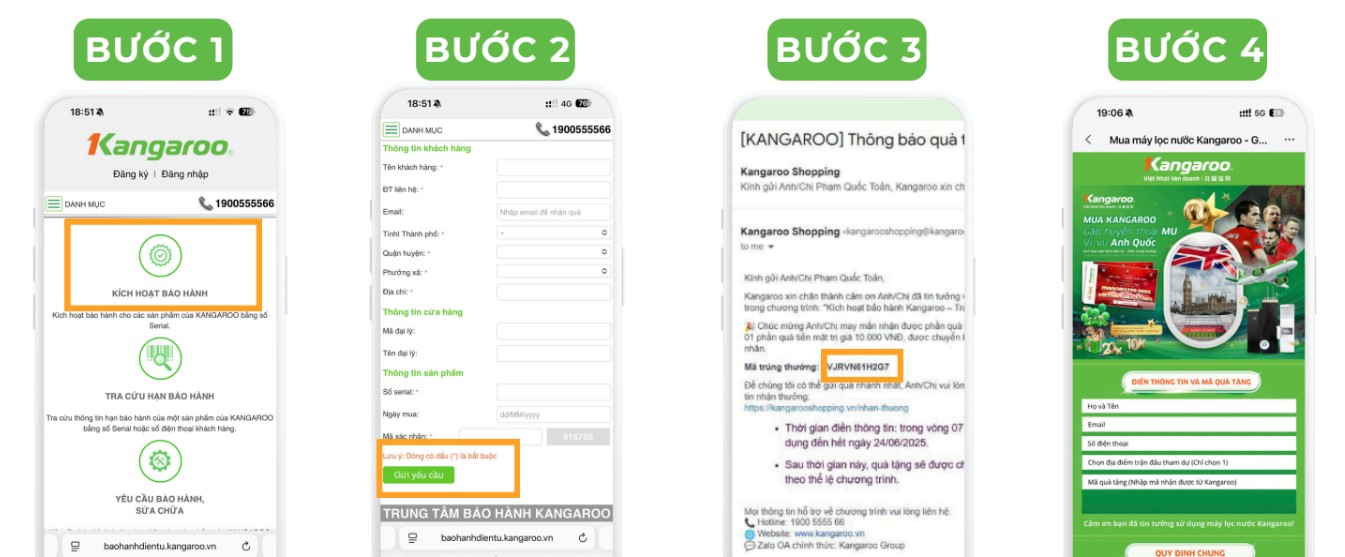 Hướng dẫn k&iacute;ch hoạt bảo h&agrave;nh điện tử để nhận thưởng