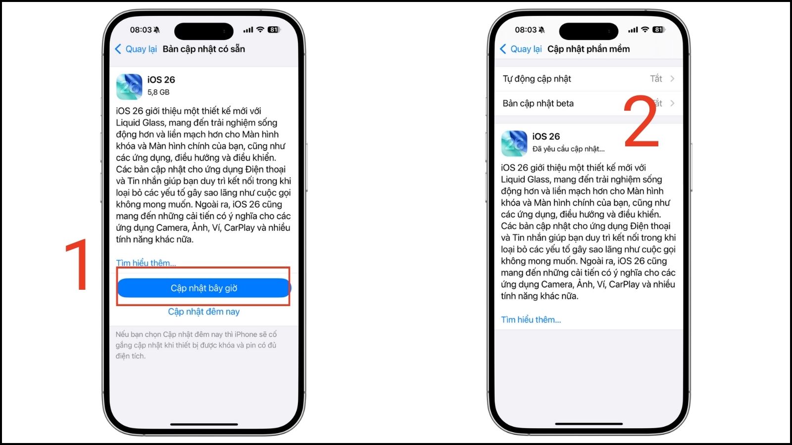 Chọn cập nhật ngay bây giờ Chọn Cập nhật ngay bây giờ