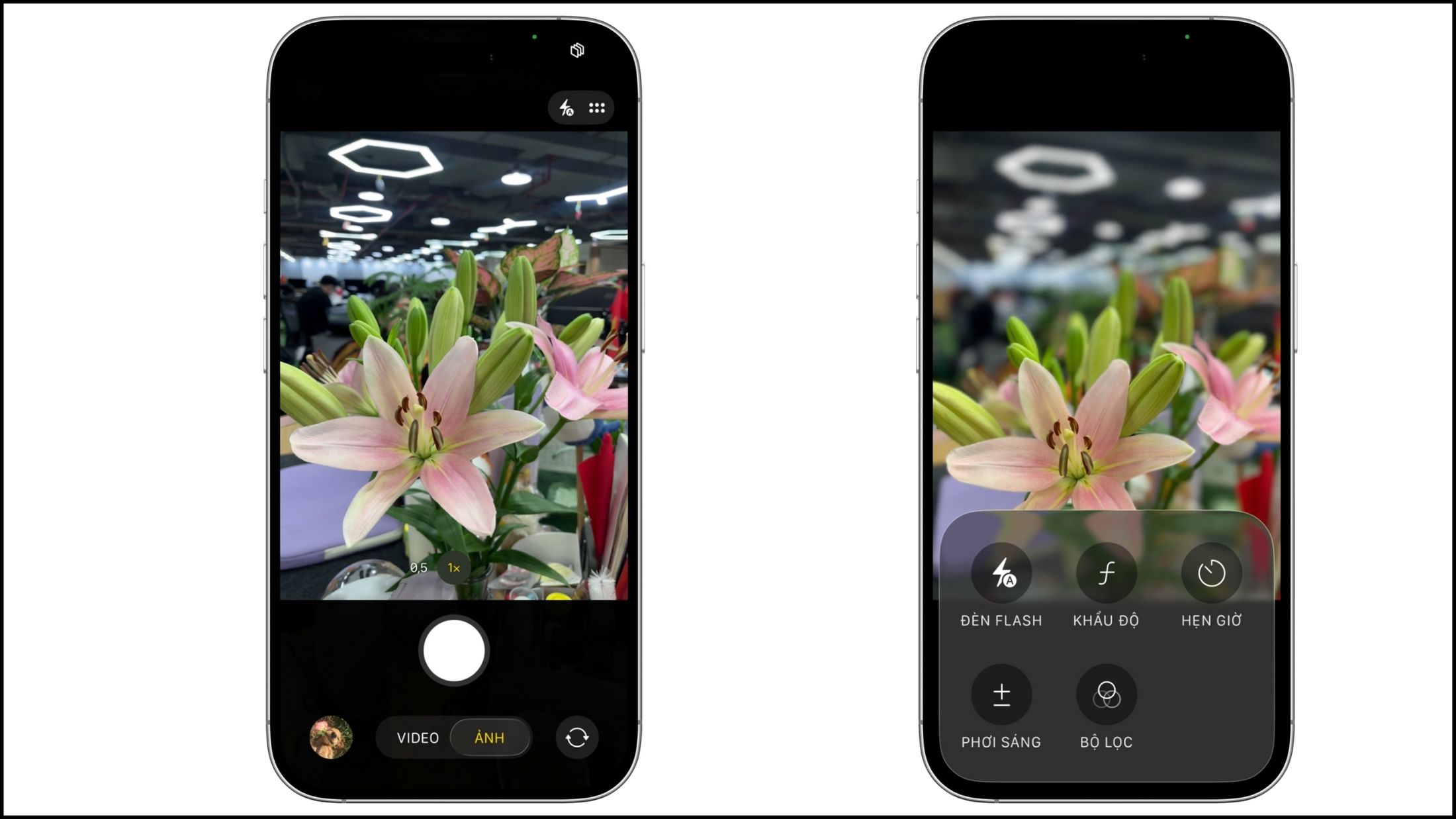 Giao diện tối giản của ứng dụng Camera Giao diện tối giản của ứng dụng Camera