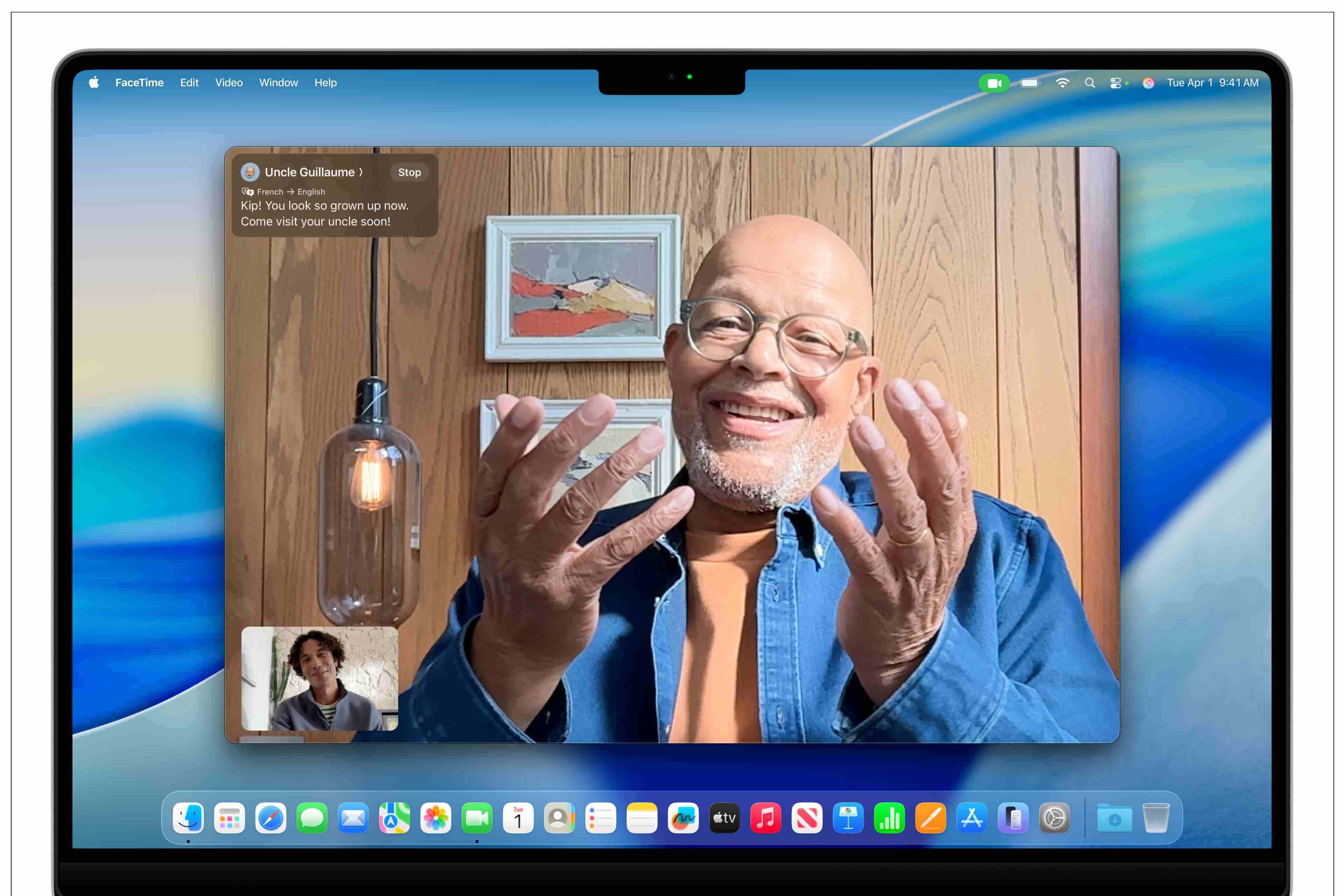 Dịch trực tiếp từ cuộc gọi video. Ảnh: Apple Dịch trực tiếp từ cuộc gọi video. Ảnh: Apple
