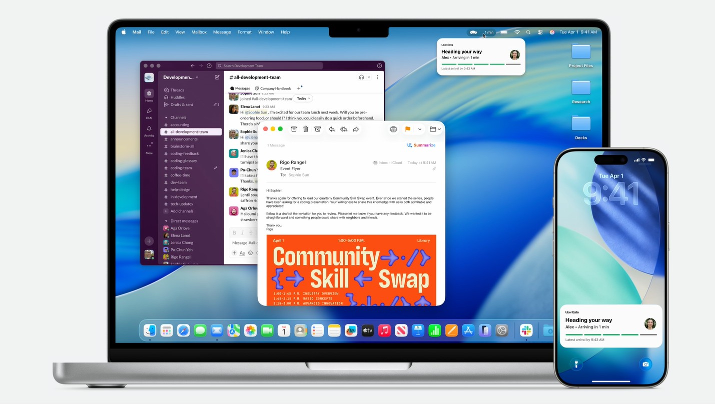 Ứng dụng Live Activites kết hợp với tính năng iPhone Mirroring. Ảnh: Apple Chế độ Live Activites kết hợp với tính năng iPhone Mirroring. Ảnh: Apple