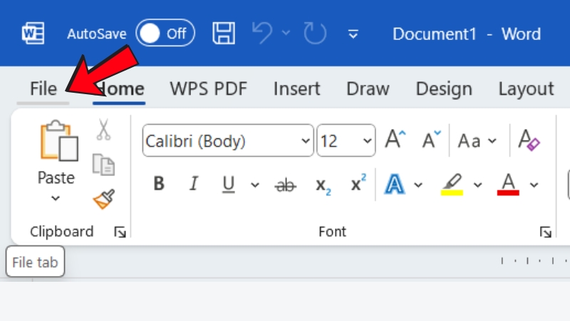Mở t&agrave;i liệu v&agrave; chọn File