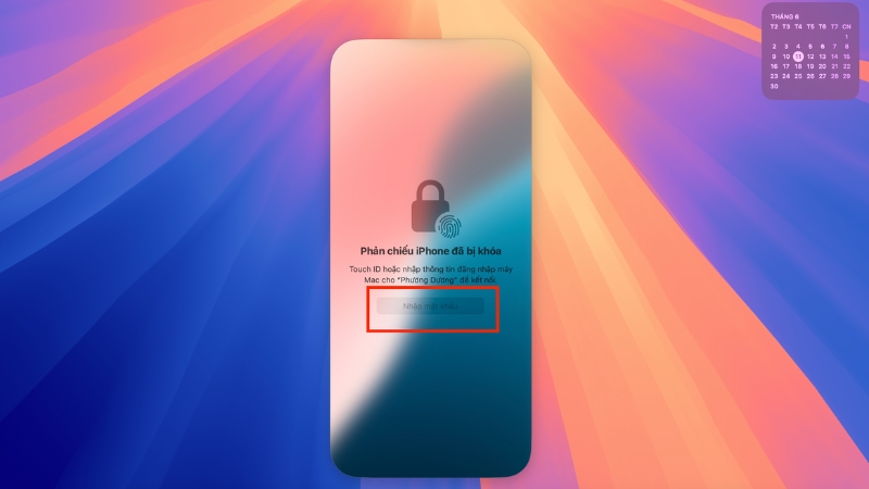 Nhập mật khẩu tr&ecirc;n MacBook