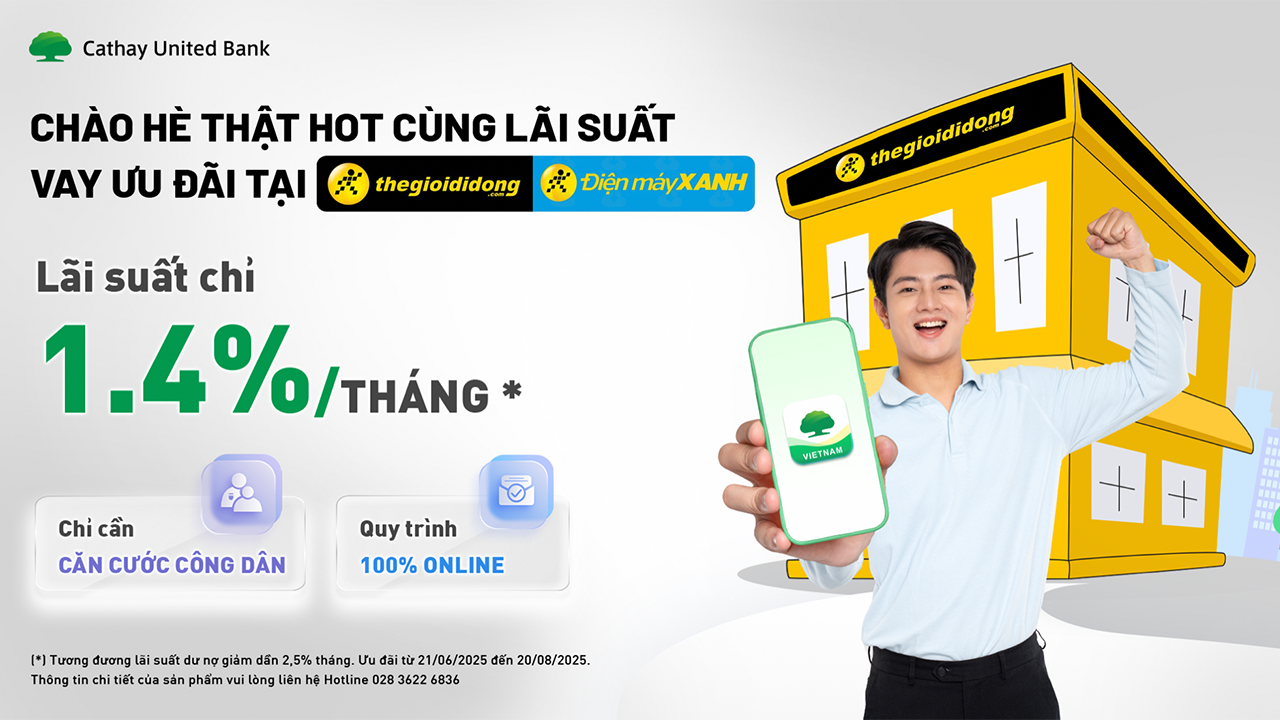 Lãi suất chỉ từ 1.4%/tháng – Vay nhanh tại Thế Giới Di Động và Điện máy XANH! Lãi suất chỉ từ 1.4%/tháng – Vay nhanh tại Thế Giới Di Động và Điện máy XANH!
