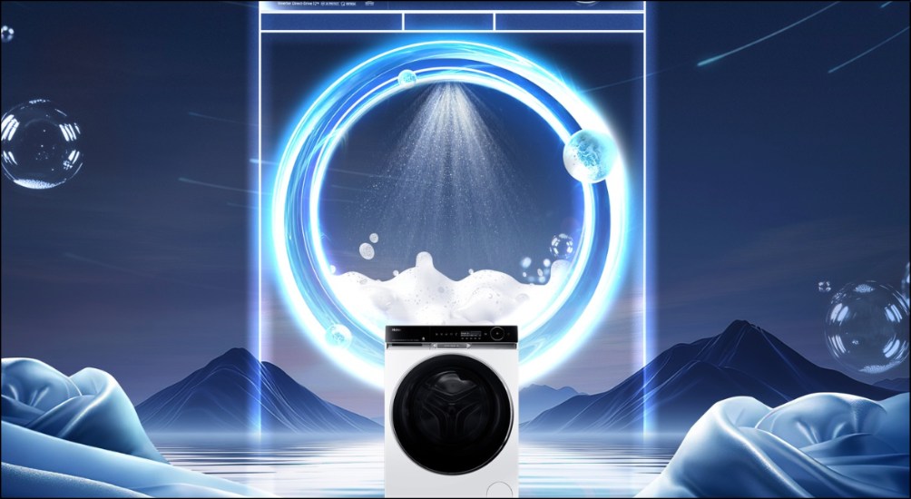 Công nghệ giặt sạch sâu Essence Wash trên máy giặt Haier giúp nước giặt và nước xả thẩm thấu hiệu quả vào từng sợi vải