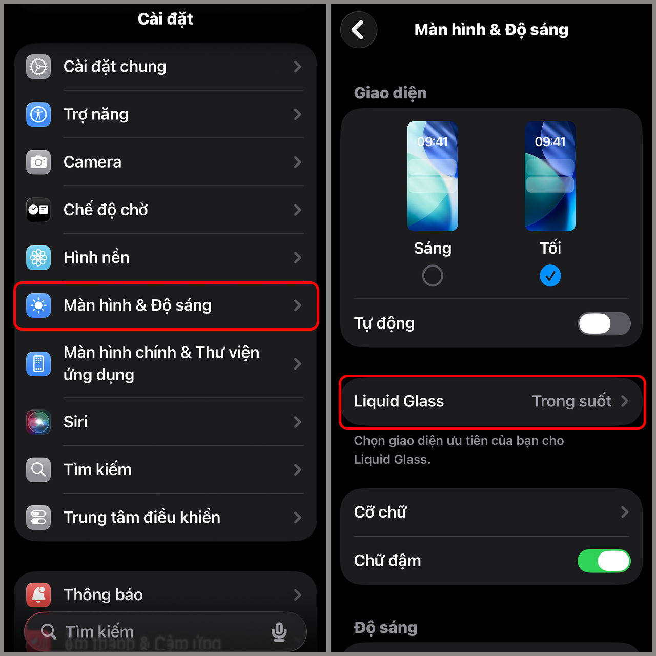 Cách chỉnh độ trong suốt trên iOS 26 Cách chỉnh độ trong suốt trên iOS 26