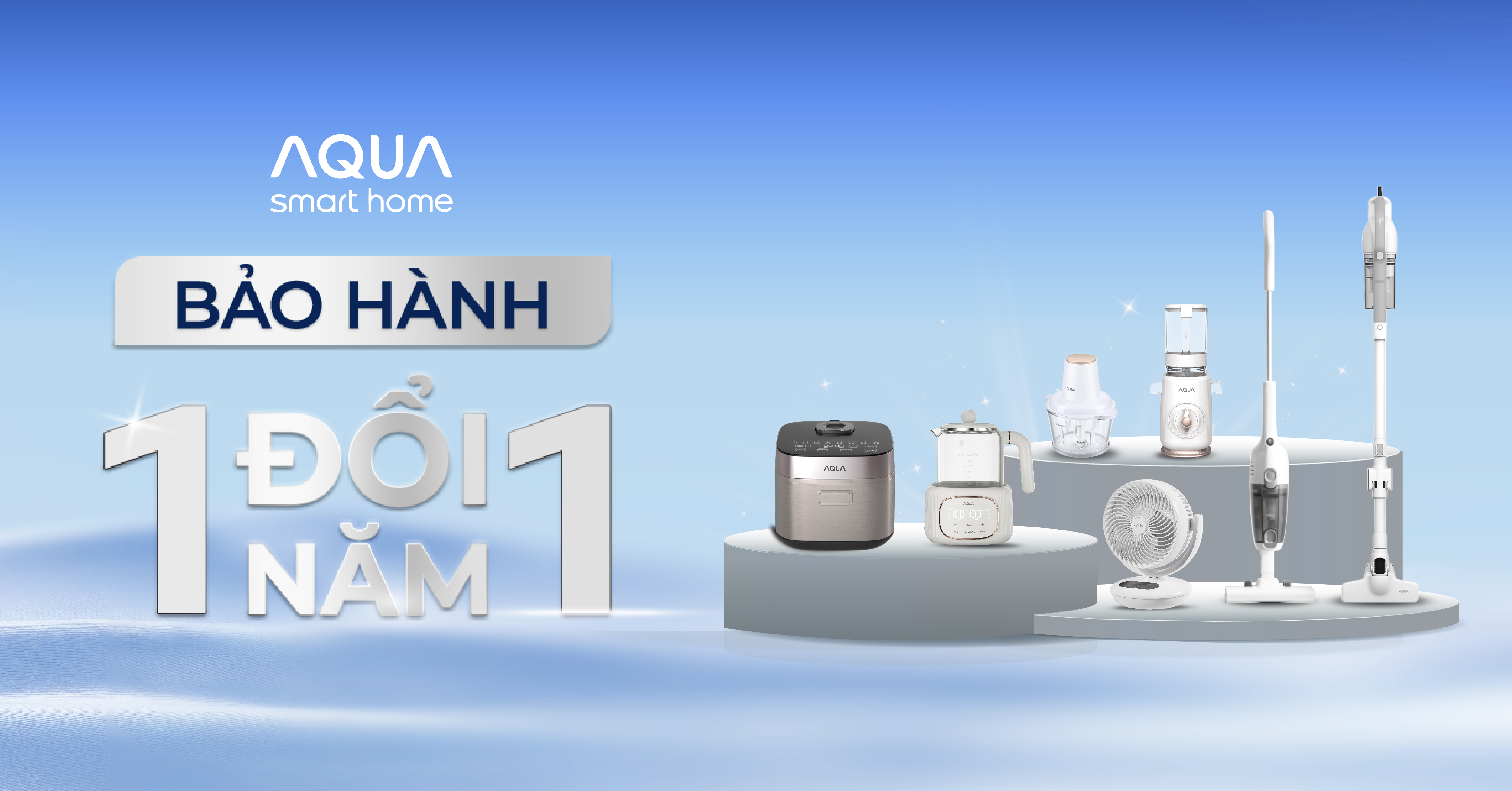 Chính sách 1 đổi 1 trong 365 ngày dành cho sản phẩm điện gia dụng thương hiệu AQUA