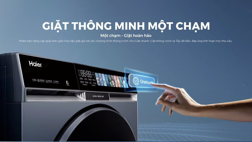 AI Smart Wash tự cân chỉnh thời gian, lượng nước giặt/xả phù hợp từng mẻ giặt