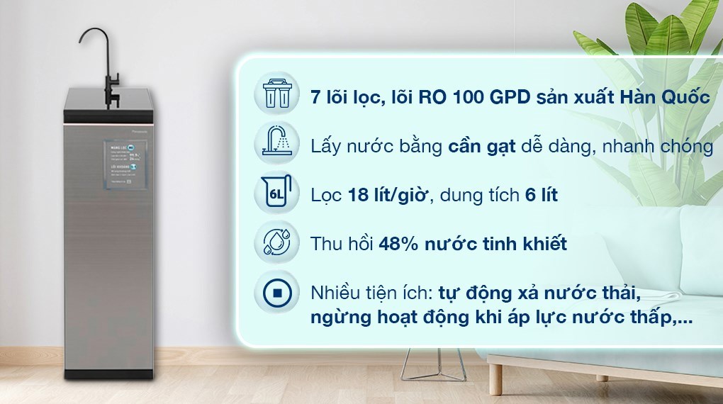 Máy lọc nước RO Panasonic TK-CA813F-VN tủ đứng 7 lõi lọc