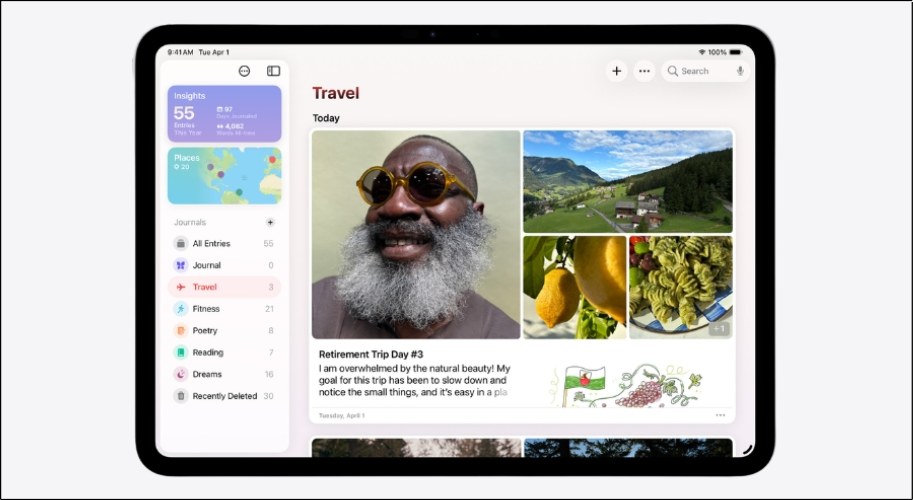Ứng dụng Nhật ký cho phép bạn ghi lại những khoảnh khắc đáng nhớ trong cuộc sống