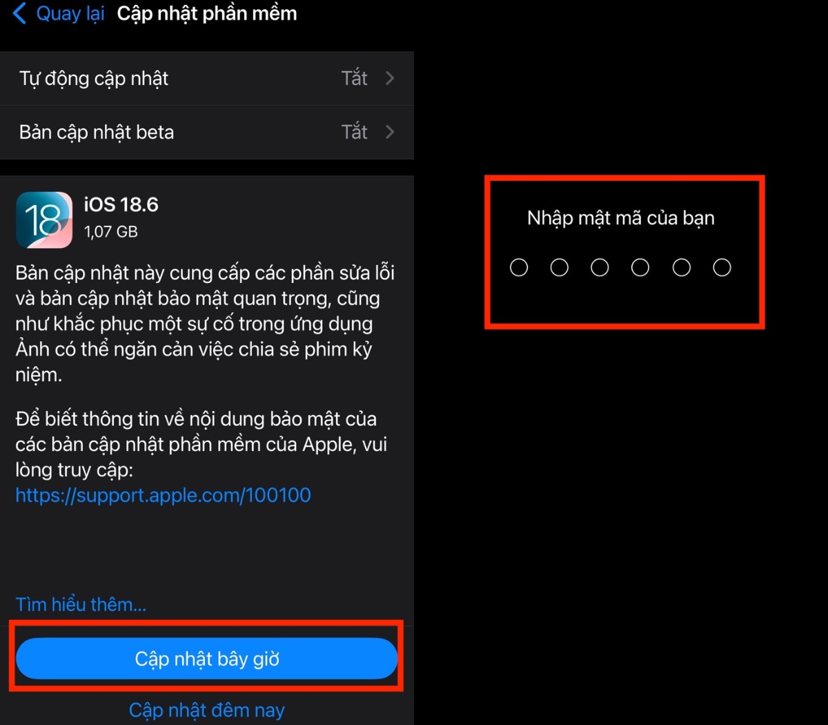 Chọn Cập nhật bây giờ Chọn Cập nhật bây giờ