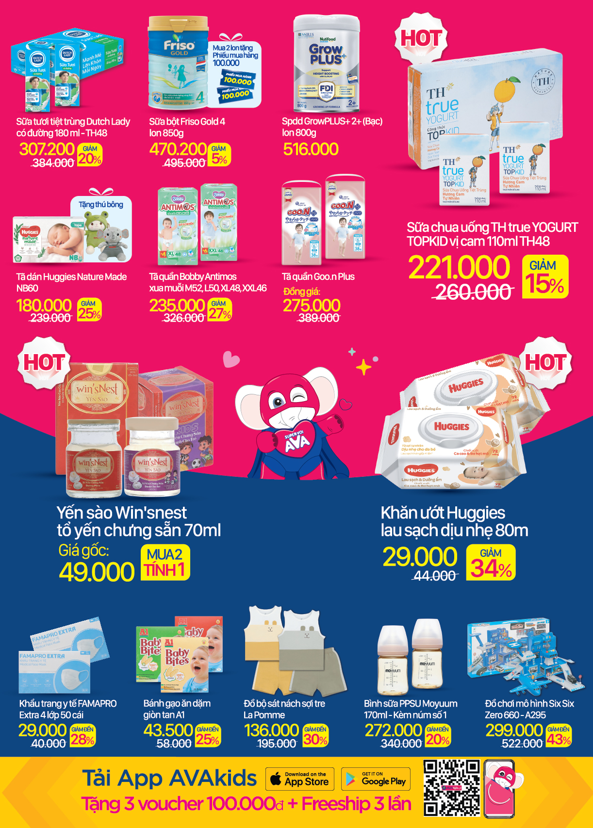 Sữa tã giảm sốc đến 50%