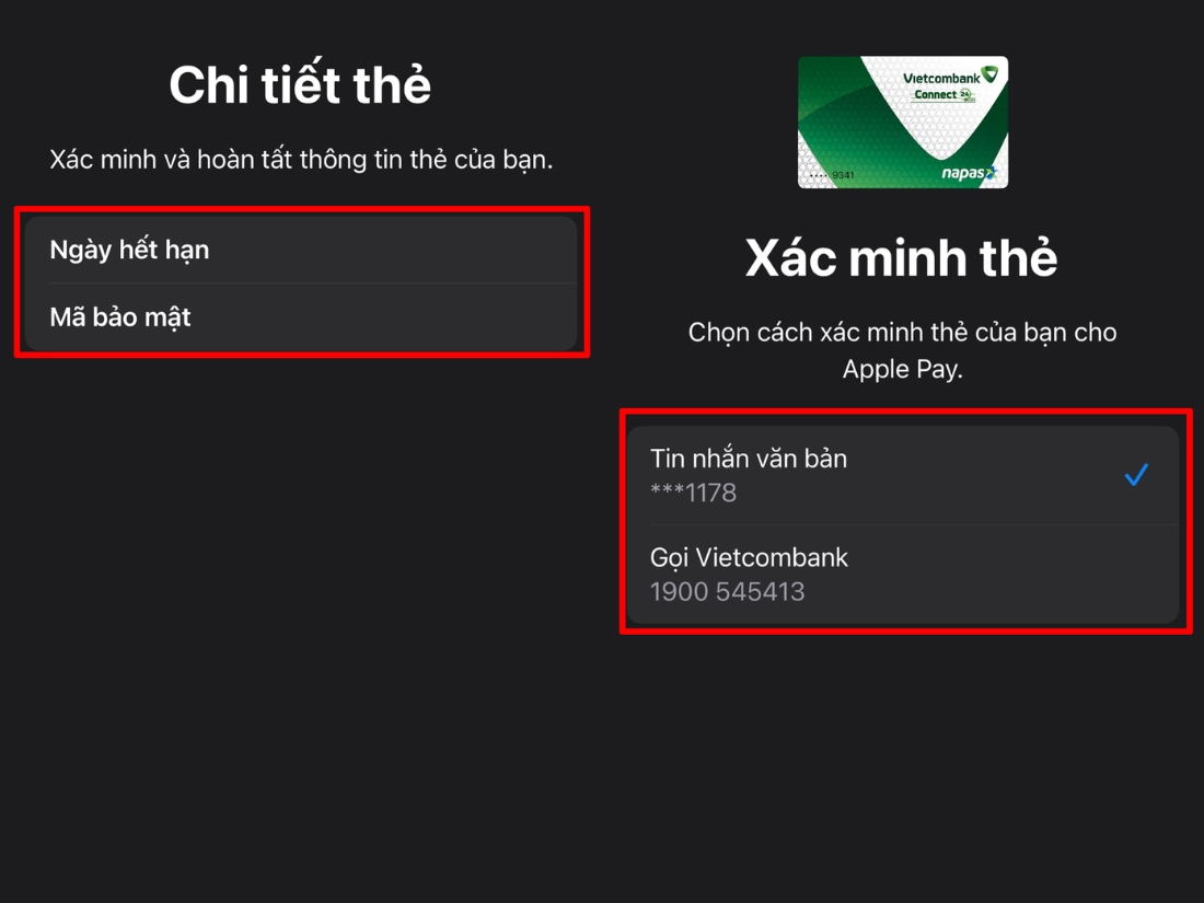 X&aacute;c thực thẻ với ng&acirc;n h&agrave;ng