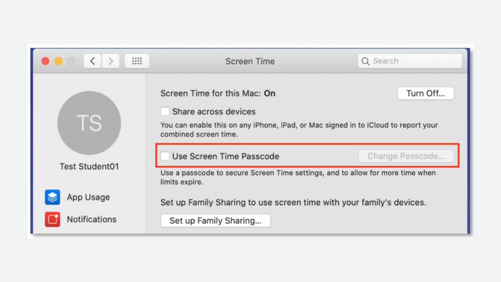 Chọn Use Screen Time Passcode