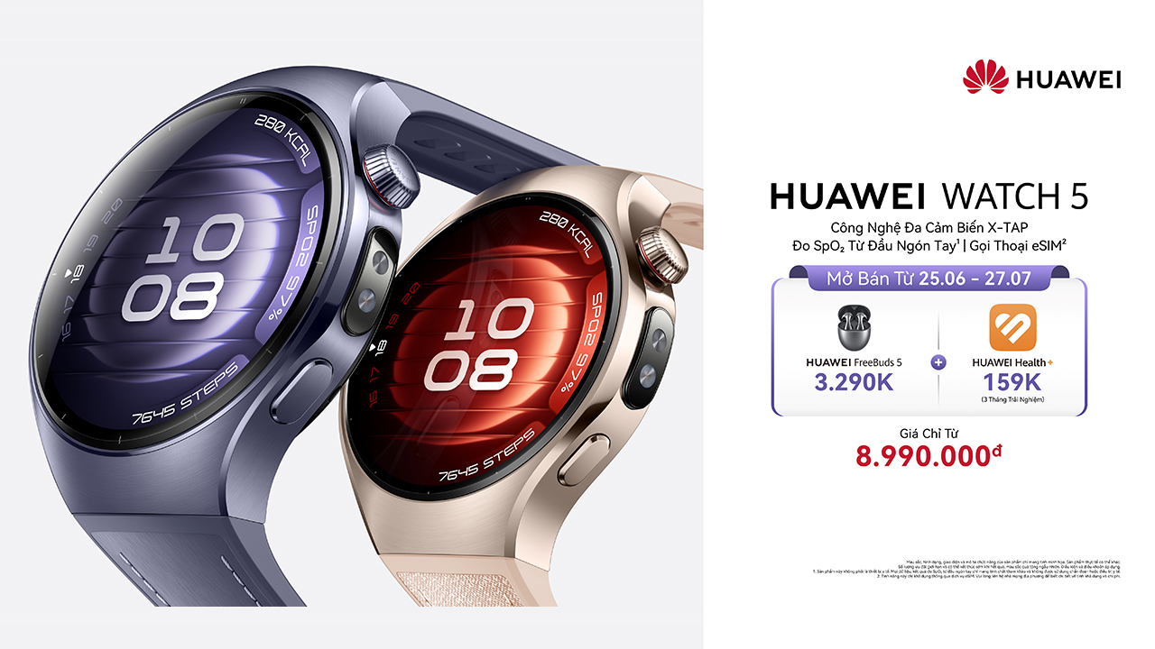 Hotsale Mở Bán Huawei Watch 5: Giảm Ngay 1 Triệu, Tặng Tai Nghe Huawei Freebuds 5 Trị Giá 3.29 Triệu, Tặng Pmh 200K Mua Sim Hotsale Mở Bán Huawei Watch 5: Giảm Ngay 1 Triệu, Tặng Tai Nghe Huawei Freebuds 5 Trị Giá 3.29 Triệu, Tặng Pmh 200K Mua Sim