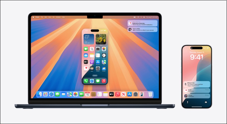iPhone Mirroring cho phép người dùng điện thoại iPhone chia sẻ màn hình của mình lên các thiết bị lớn hơn