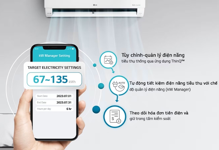 Với kW Manager, người dùng có thể quản lý và kiểm soát điện năng tối ưu