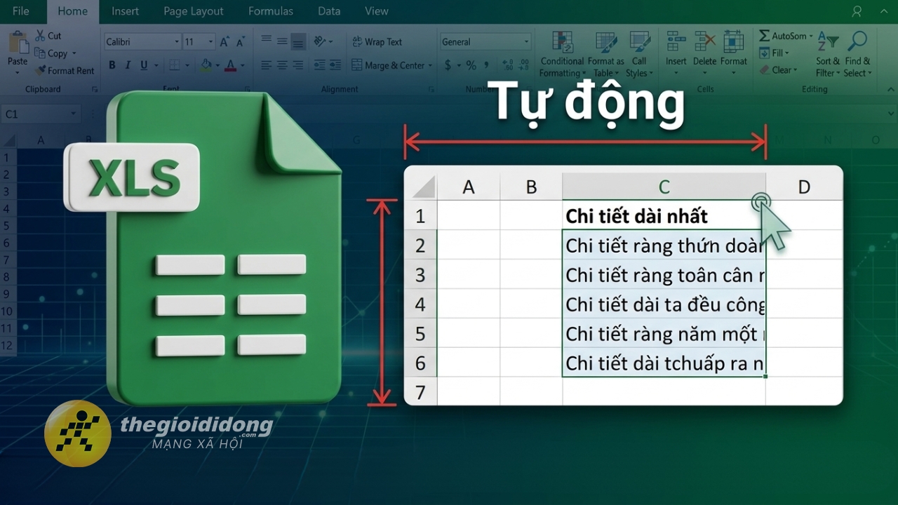 Cách chỉnh độ rộng tự động trên Excel