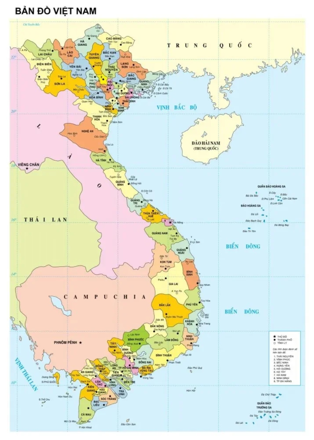 Bản đồ 63 tỉnh thành Việt Nam trước khi sáp nhập