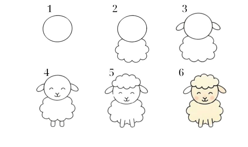 Cách vẽ con cừu 1 Cách vẽ con cừu 1