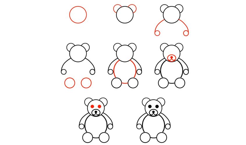 Cách vẽ con gấu 2 Cách vẽ con gấu 2