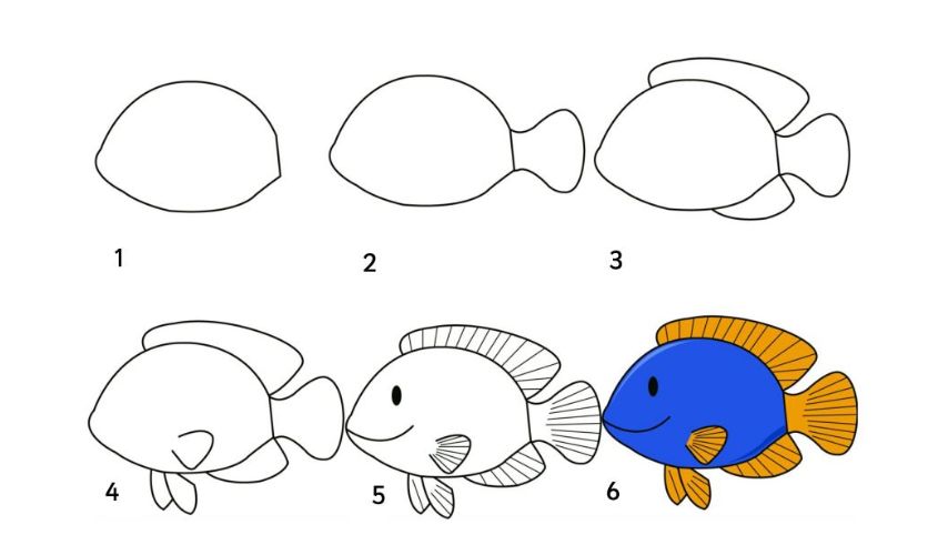 Cách vẽ con cá 2 Cách vẽ con cá 2