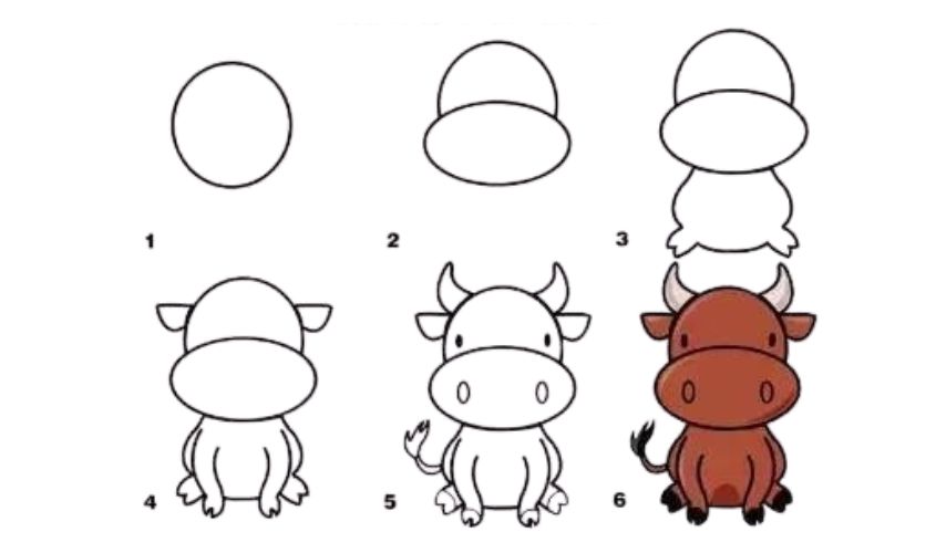 Cách vẽ con bò đơn giản Cách vẽ con bò đơn giản