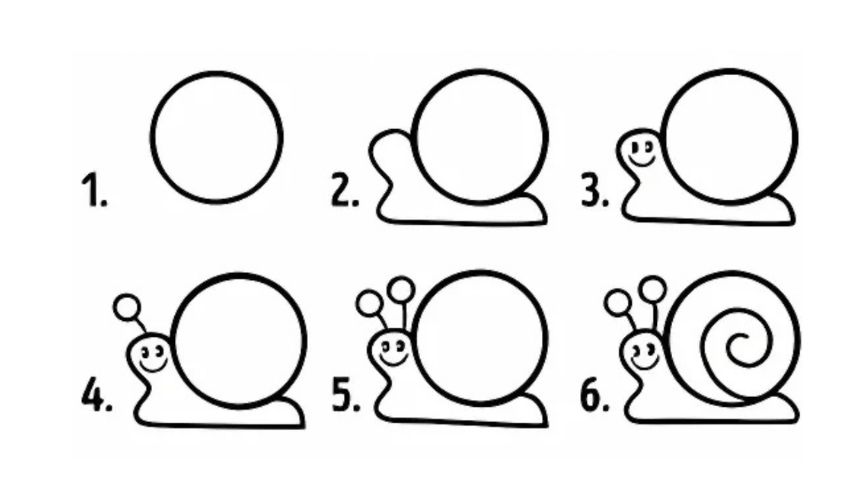 Cách vẽ con ốc sên đơn giản Cách vẽ con ốc sên đơn giản