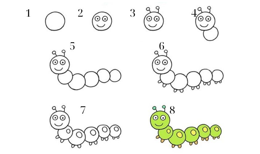 Cách vẽ con sâu dễ nhất Cách vẽ con sâu dễ nhất