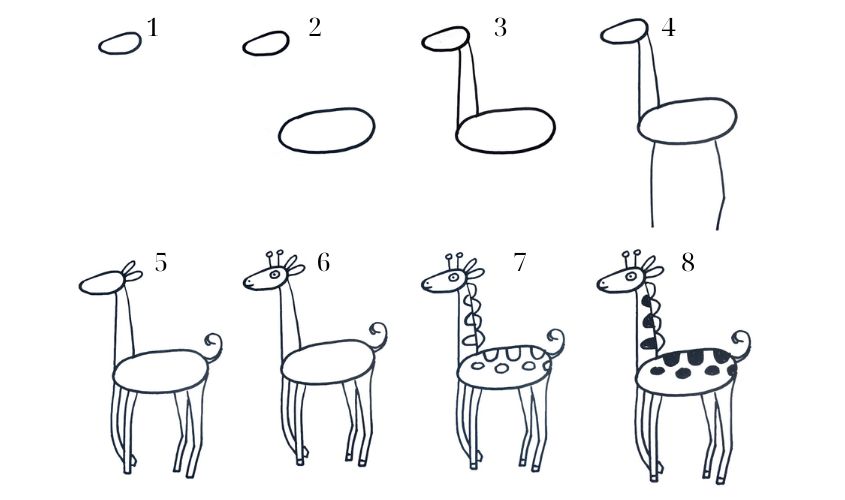 Cách vẽ con huơu cao cổ cute Cách vẽ con huơu cao cổ cute