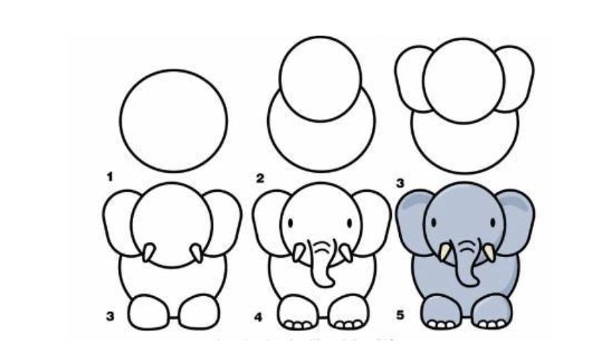 Vẽ con voi cách 1 Vẽ con voi cách 1