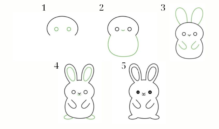 Cách vẽ con thỏ 1 Cách vẽ con thỏ 1