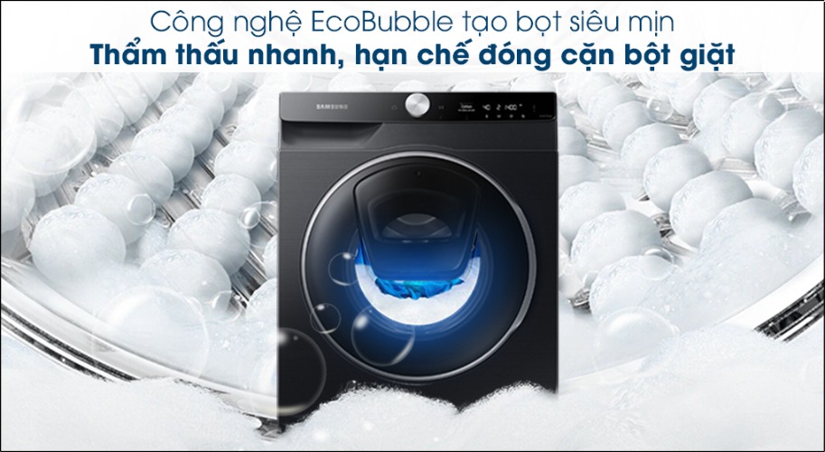 Ecobubble mang đến một phương pháp giặt hoàn toàn mới, giúp quần áo được giặt sạch sâu hơn và bảo vệ sợi vải tốt hơn