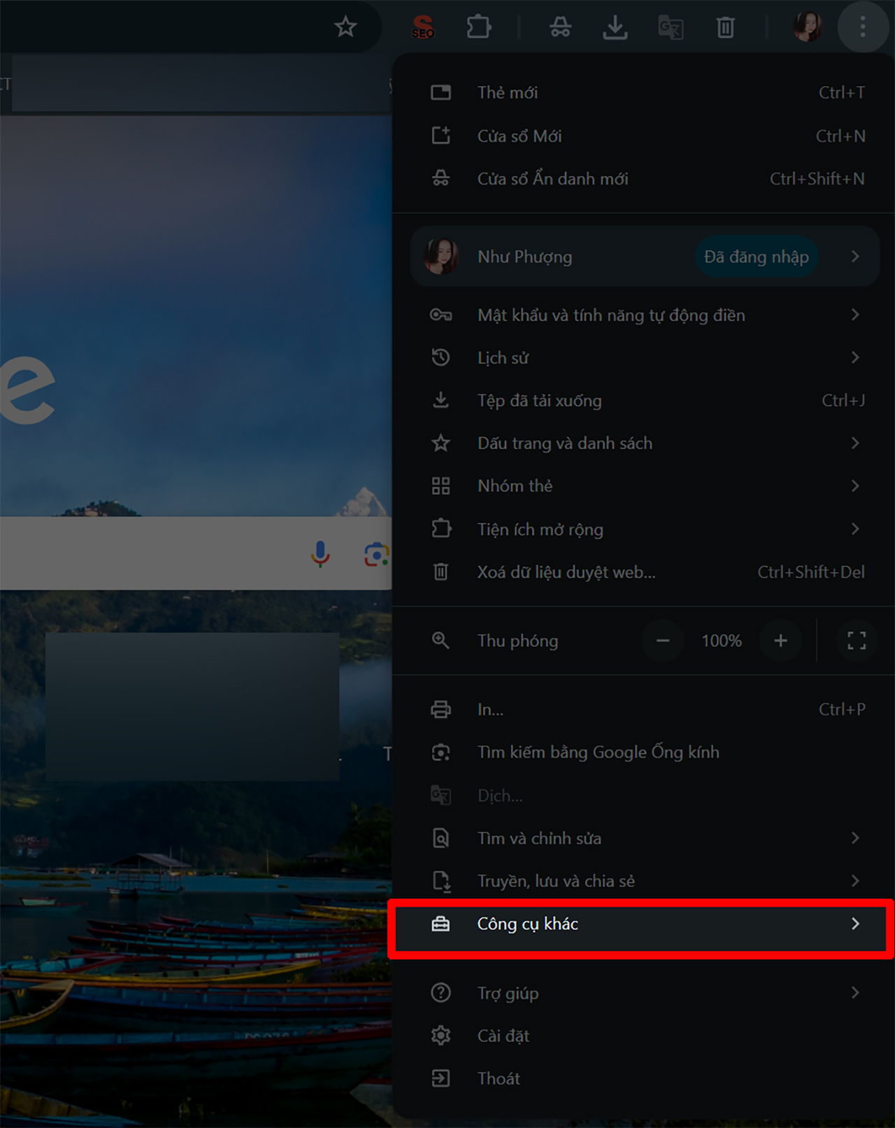 Cách ghim biểu tưởng Google dịch lên thanh công cụ Chrome